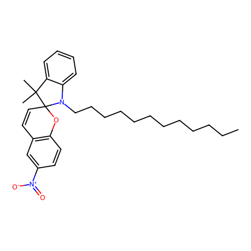 1'-Dodecyl-3',3'-dimethyl-6-nitrospiro[chromene-2,2'-indole] structure