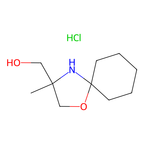 1-Oxa-4-azaspiro(4.5)decane-3-methanol, 3-methyl-, hydrochloride structure