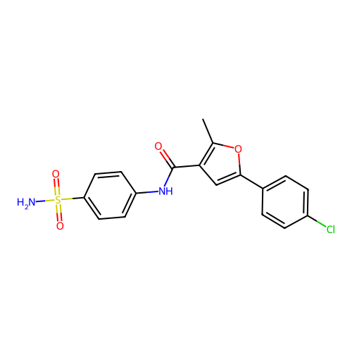 5-(4-chlorophenyl)-2-methyl-N-(4-sulfamoylphenyl)furan-3-carboxamide structure