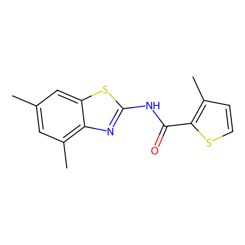 N-(4,6-dimethyl-1,3-benzothiazol-2-yl)-3-methylthiophene-2-carboxamide structure