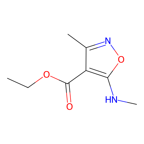 Ethyl 3-methyl-5-(methylamino)-1,2-oxazole-4-carboxylate structure