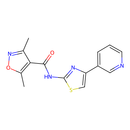 3,5-Dimethyl-N-(4-(pyridin-3-yl)thiazol-2-yl)isoxazole-4-carboxamide structure
