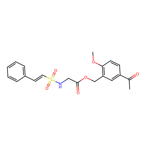 (5-Acetyl-2-methoxyphenyl)methyl 2-(2-phenylethenesulfonamido)acetate structure