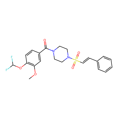 1-[4-(Difluoromethoxy)-3-methoxybenzoyl]-4-(2-phenylethenesulfonyl)piperazine structure