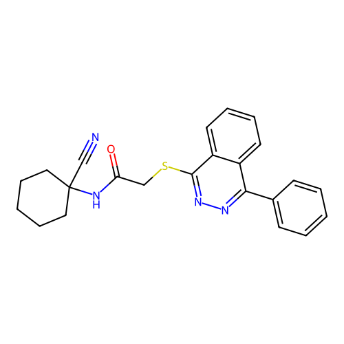N-(1-cyanocyclohexyl)-2-[(4-phenylphthalazin-1-yl)sulfanyl]acetamide structure