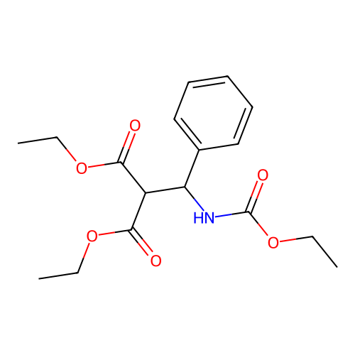 Diethyl 2-(((ethoxycarbonyl)amino)(phenyl)methyl)malonate structure