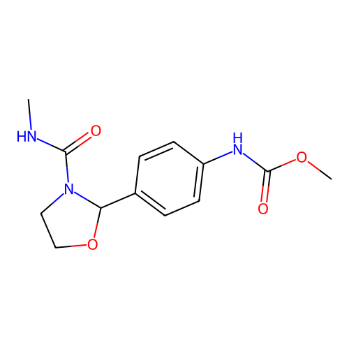 methyl N-[4-[3-(methylcarbamoyl)-1,3-oxazolidin-2-yl]phenyl]carbamate structure