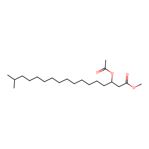 Methyl 3-acetyloxy-16-methylheptadecanoate structure