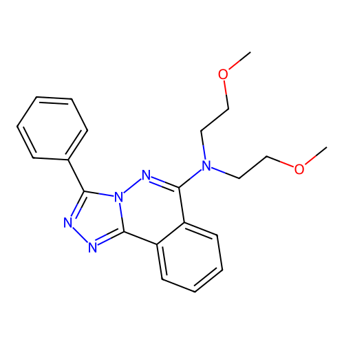 1,2,4-Triazolo(3,4-a)phthalazin-6-amine, N,N-bis(2-methoxyethyl)-3-phenyl- structure