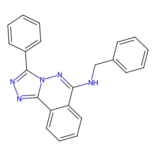 1,2,4-Triazolo(3,4-a)phthalazin-6-amine, 3-phenyl-N-(phenylmethyl)- structure