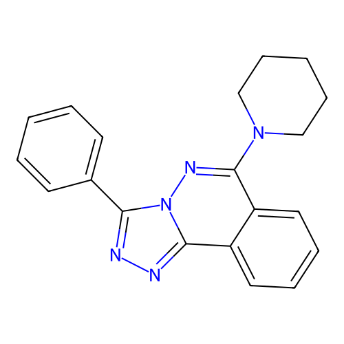 1,2,4-Triazolo(3,4-a)phthalazine, 3-phenyl-6-(1-piperidinyl)- structure