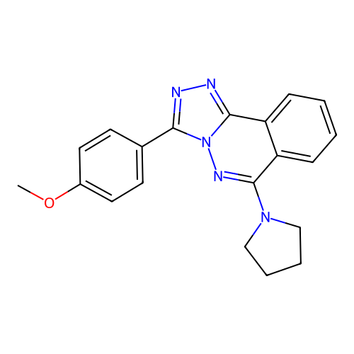 1,2,4-Triazolo(3,4-a)phthalazine, 3-(4-methoxyphenyl)-6-(1-pyrrolidinyl)- structure