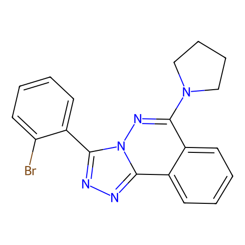 1,2,4-Triazolo(3,4-a)phthalazine, 3-(2-bromophenyl)-6-(1-pyrrolidinyl)- structure