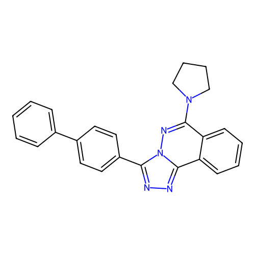 1,2,4-Triazolo(3,4-a)phthalazine, 3-(1,1'-biphenyl-4-yl)-6-(1-pyrrolidinyl)- structure