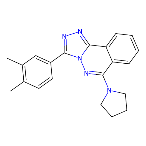 1,2,4-Triazolo(3,4-a)phthalazine, 3-(3,4-dimethylphenyl)-6-(1-pyrrolidinyl)- structure