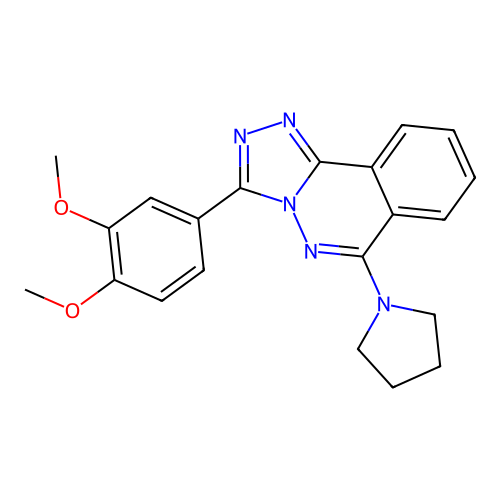 1,2,4-Triazolo(3,4-a)phthalazine, 3-(3,4-dimethoxyphenyl)-6-(1-pyrrolidinyl)- structure