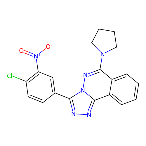 1,2,4-Triazolo(3,4-a)phthalazine, 3-(4-chloro-3-nitrophenyl)-6-(1-pyrrolidinyl)- structure