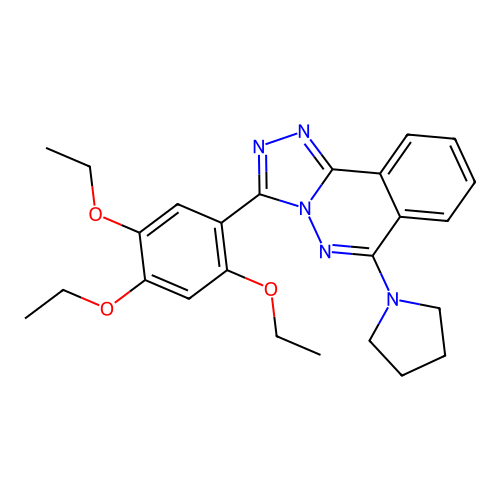 1,2,4-Triazolo(3,4-a)phthalazine, 6-(1-pyrrolidinyl)-3-(2,4,5-triethoxyphenyl)- structure
