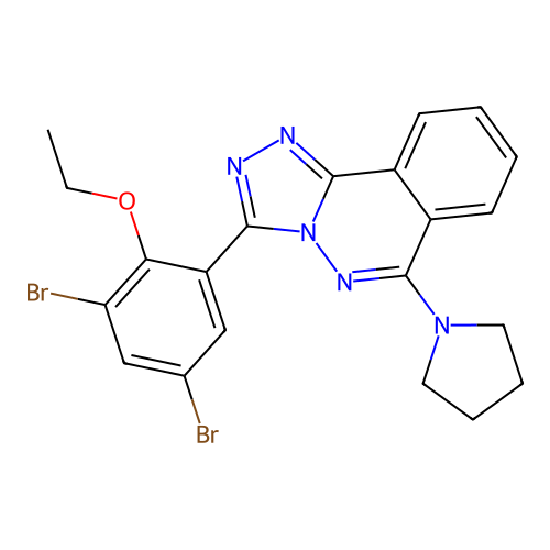 1,2,4-Triazolo(3,4-a)phthalazine, 3-(3,5-dibromo-2-ethoxyphenyl)-6-(1-pyrrolidinyl)- structure