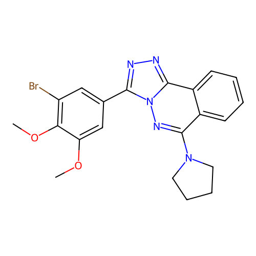 1,2,4-Triazolo(3,4-a)phthalazine, 3-(3-bromo-4,5-dimethoxyphenyl)-6-(1-pyrrolidinyl)- structure