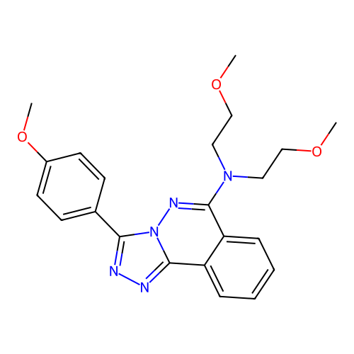 1,2,4-Triazolo(3,4-a)phthalazin-6-amine, N,N-bis(2-methoxyethyl)-3-(4-methoxyphenyl)- structure