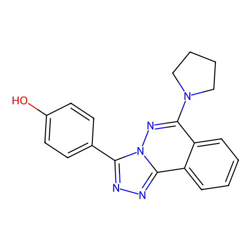Phenol, 4-(6-(1-pyrrolidinyl)-1,2,4-triazolo(3,4-a)phthalazin-3-yl)- structure
