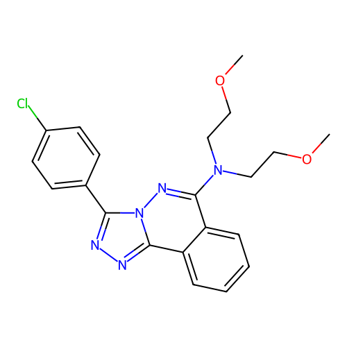 1,2,4-Triazolo(3,4-a)phthalazin-6-amine, N,N-bis(2-methoxyethyl)-3-(4-chlorophenyl)- structure