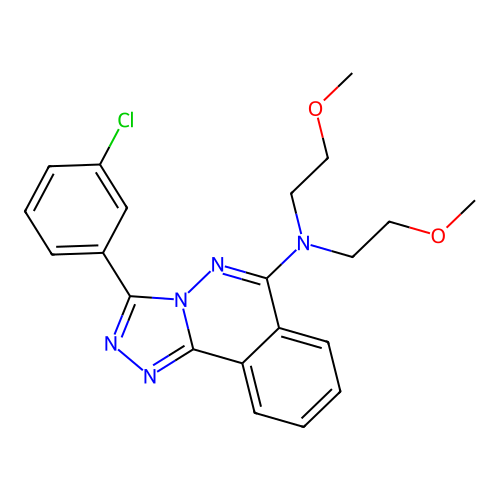 1,2,4-Triazolo(3,4-a)phthalazin-6-amine, N,N-bis(2-methoxyethyl)-3-(3-chlorophenyl)- structure