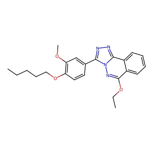 1,2,4-Triazolo(3,4-a)phthalazine, 6-ethoxy-3-(3-methoxy-4-(pentyloxy)phenyl)- structure