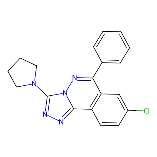 1,2,4-Triazolo(3,4-a)phthalazine, 8-chloro-6-phenyl-3-(1-pyrrolidinyl)- structure