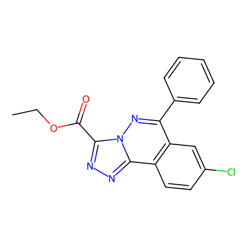 1,2,4-Triazolo(3,4-a)phthalazine-3-carboxylic acid, 8-chloro-6-phenyl-, ethyl ester structure