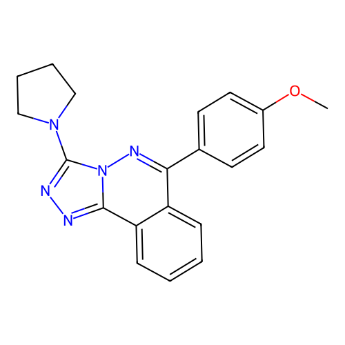 1,2,4-Triazolo(3,4-a)phthalazine, 6-(4-methoxyphenyl)-3-(1-pyrrolidinyl)- structure
