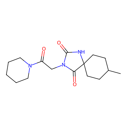 8-Methyl-3-(2-oxo-2-piperidin-1-ylethyl)-1,3-diazaspiro[4.5]decane-2,4-dione structure
