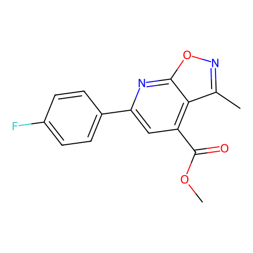 Methyl 6-(4-fluorophenyl)-3-methylisoxazolo[5,4-b]pyridine-4-carboxylate structure