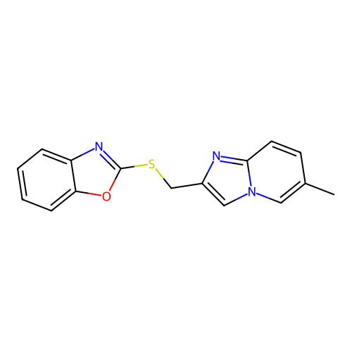 2-[({6-Methylimidazo[1,2-a]pyridin-2-yl}methyl)sulfanyl]-1,3-benzoxazole structure