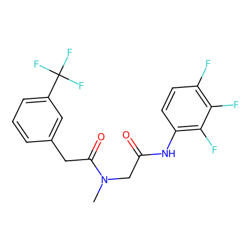 N-Methyl-N-[2-oxo-2-[(2,3,4-trifluorophenyl)amino]ethyl]-3-(trifluoromethyl)benzeneacetamide structure