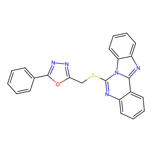 9-{[(5-phenyl-1,3,4-oxadiazol-2-yl)methyl]sulfanyl}-8,10,17-triazatetracyclo[8.7.0.0^{2,7}.0^{11,16}]heptadeca-1(17),2(7),3,5,8,11(16),12,14-octaene structure