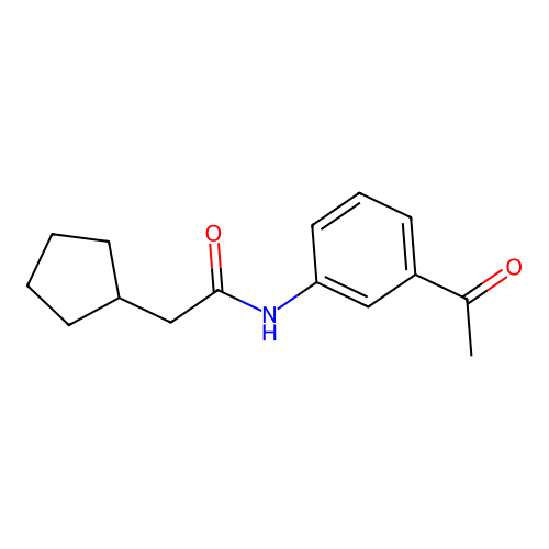 N-(3-acetylphenyl)-2-cyclopentylacetamide structure