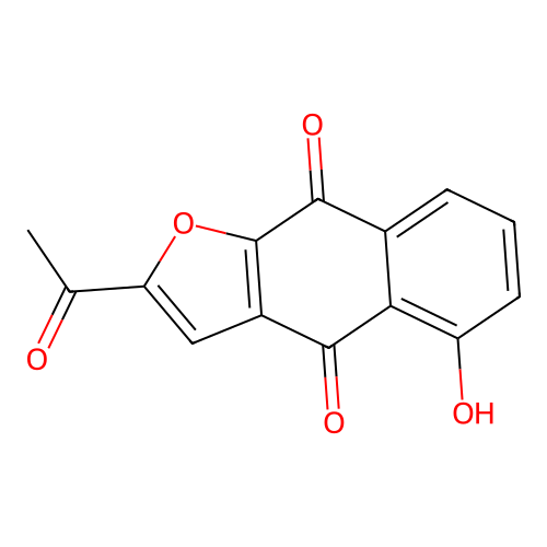 2-Acetyl-5-hydroxynaphtho[2,3-b]furan-4,9-dione structure