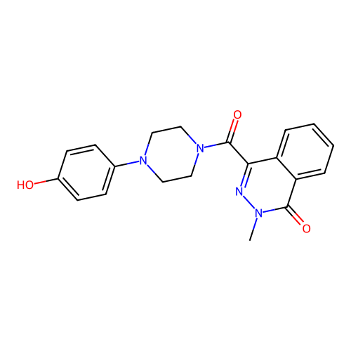 4-(4-(4-Hydroxyphenyl)piperazine-1-carbonyl)-2-methylphthalazin-1(2H)-one structure