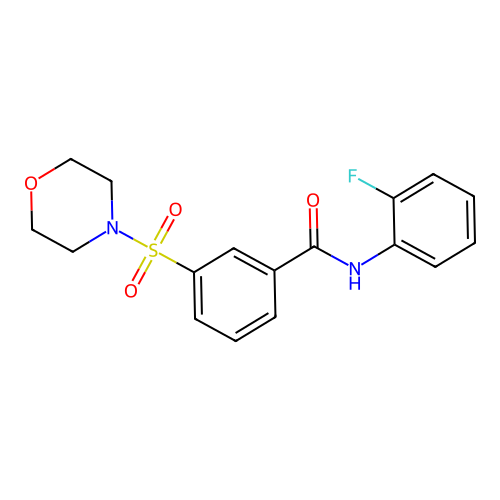 N-(2-fluorophenyl)-3-(morpholine-4-sulfonyl)benzamide structure
