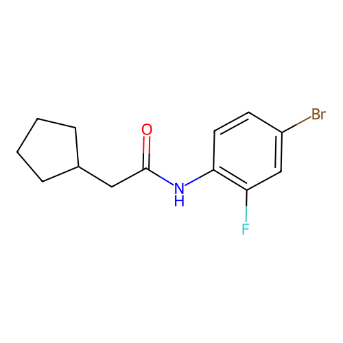 N-(4-bromo-2-fluorophenyl)-2-cyclopentylacetamide structure