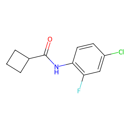 N-(4-chloro-2-fluorophenyl)cyclobutanecarboxamide structure