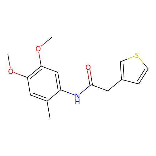 N-(4,5-dimethoxy-2-methylphenyl)-2-thiophen-3-ylacetamide structure