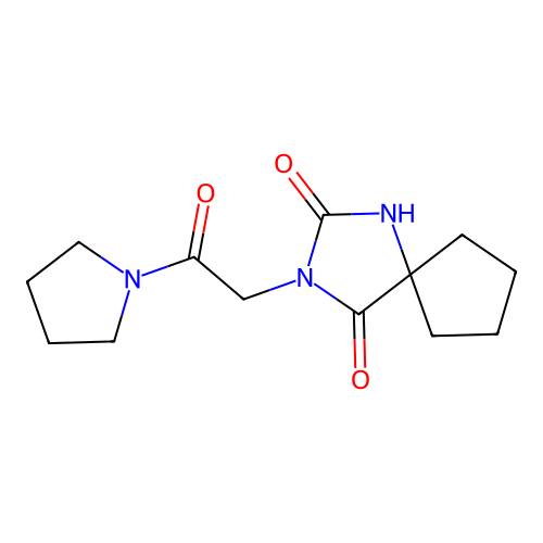 3-(2-Oxo-2-(pyrrolidin-1-yl)ethyl)-1,3-diazaspiro[4.4]nonane-2,4-dione structure
