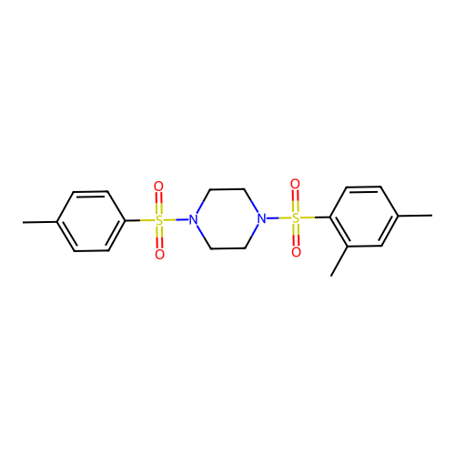 1-(2,4-Dimethylphenyl)sulfonyl-4-(4-methylphenyl)sulfonylpiperazine structure