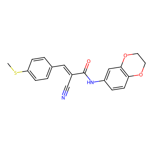2-cyano-N-(2,3-dihydro-1,4-benzodioxin-6-yl)-3-[4-(methylsulfanyl)phenyl]prop-2-enamide structure