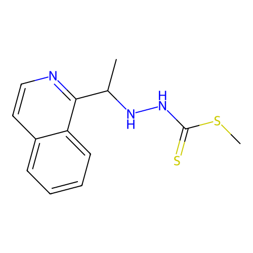 methyl N-(1-isoquinolin-1-ylethylamino)carbamodithioate structure