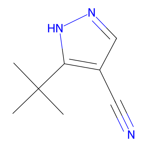 3-tert-butyl-1H-pyrazole-4-carbonitrile structure
