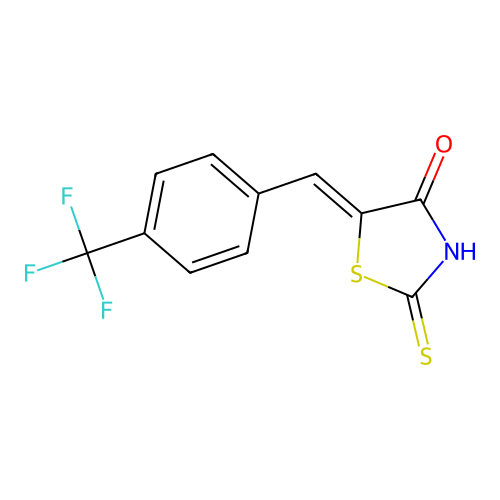 (5Z)-2-sulfanyl-5-[4-(trifluoromethyl)benzylidene]-1,3-thiazol-4(5H)-one structure